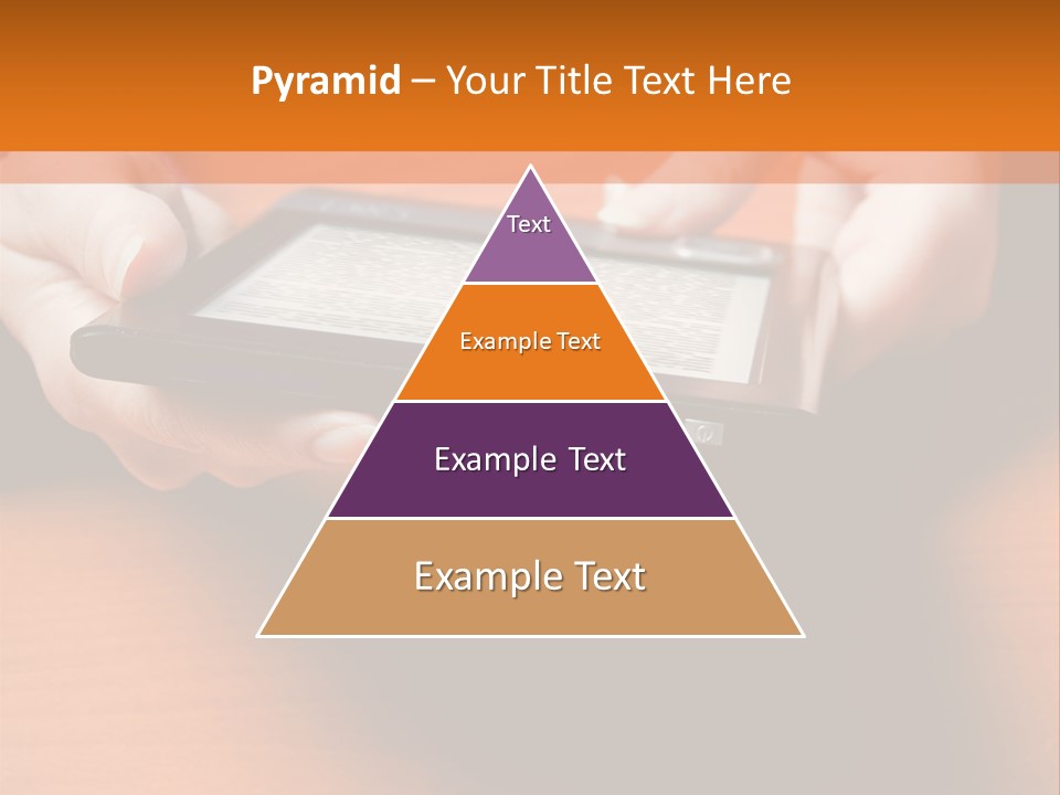 A Person Holding A Tablet On A Table PowerPoint Template