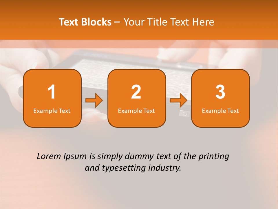 A Person Holding A Tablet On A Table PowerPoint Template