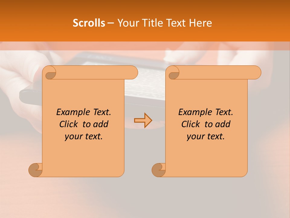 A Person Holding A Tablet On A Table PowerPoint Template