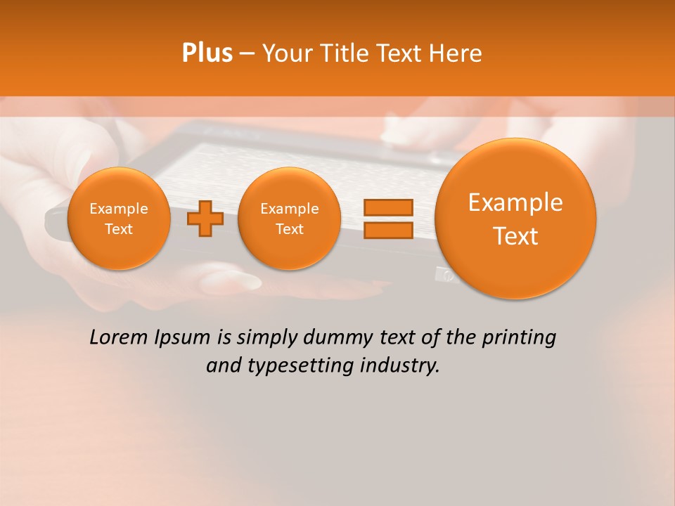 A Person Holding A Tablet On A Table PowerPoint Template