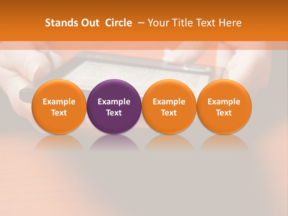 A Person Holding A Tablet On A Table PowerPoint Template