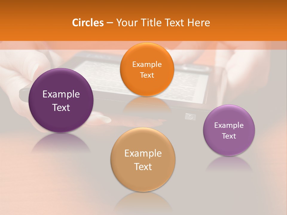 A Person Holding A Tablet On A Table PowerPoint Template