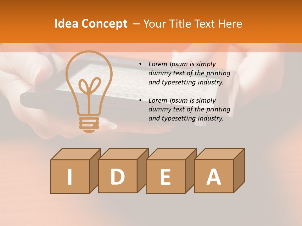 A Person Holding A Tablet On A Table PowerPoint Template