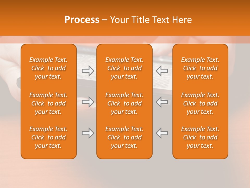 A Person Holding A Tablet On A Table PowerPoint Template