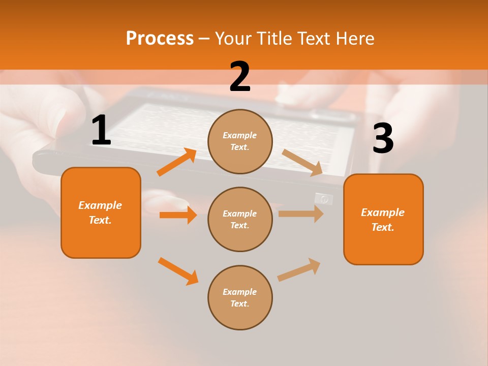 A Person Holding A Tablet On A Table PowerPoint Template