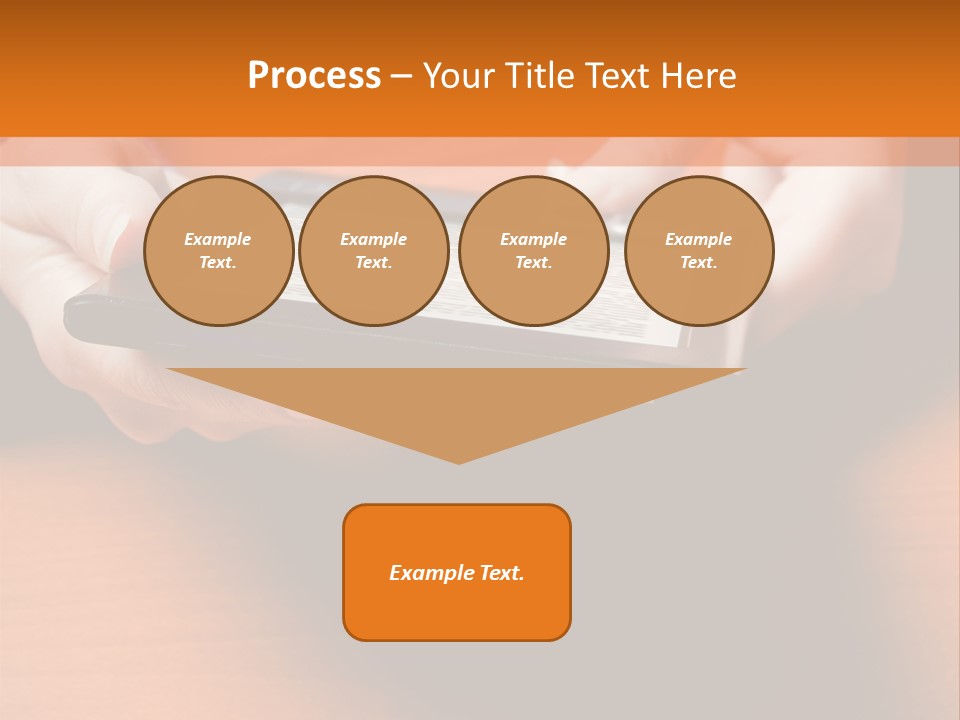 A Person Holding A Tablet On A Table PowerPoint Template
