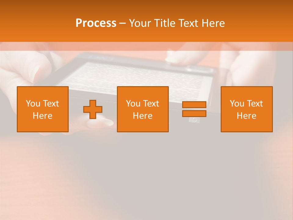 A Person Holding A Tablet On A Table PowerPoint Template
