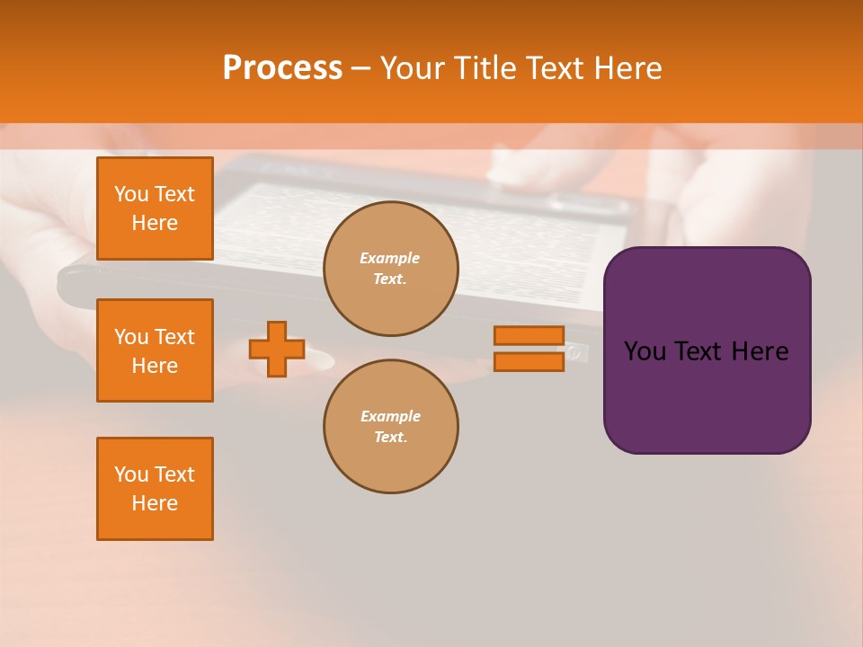 A Person Holding A Tablet On A Table PowerPoint Template