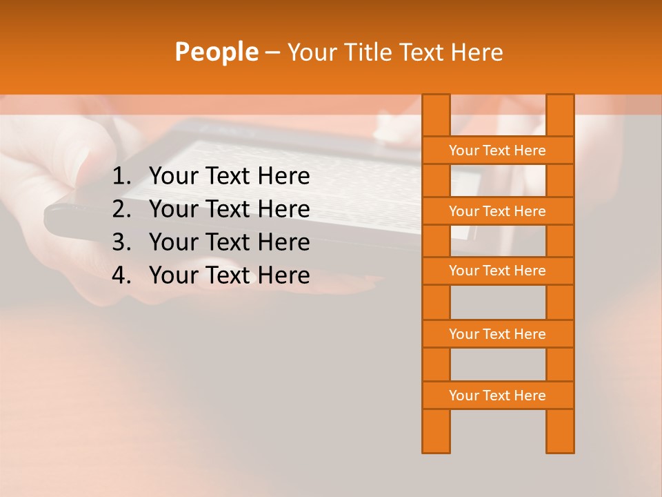 A Person Holding A Tablet On A Table PowerPoint Template