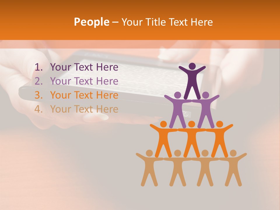 A Person Holding A Tablet On A Table PowerPoint Template