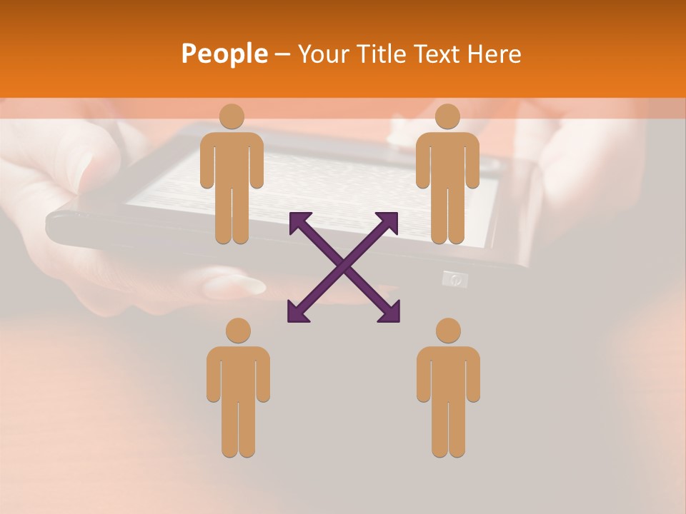 A Person Holding A Tablet On A Table PowerPoint Template