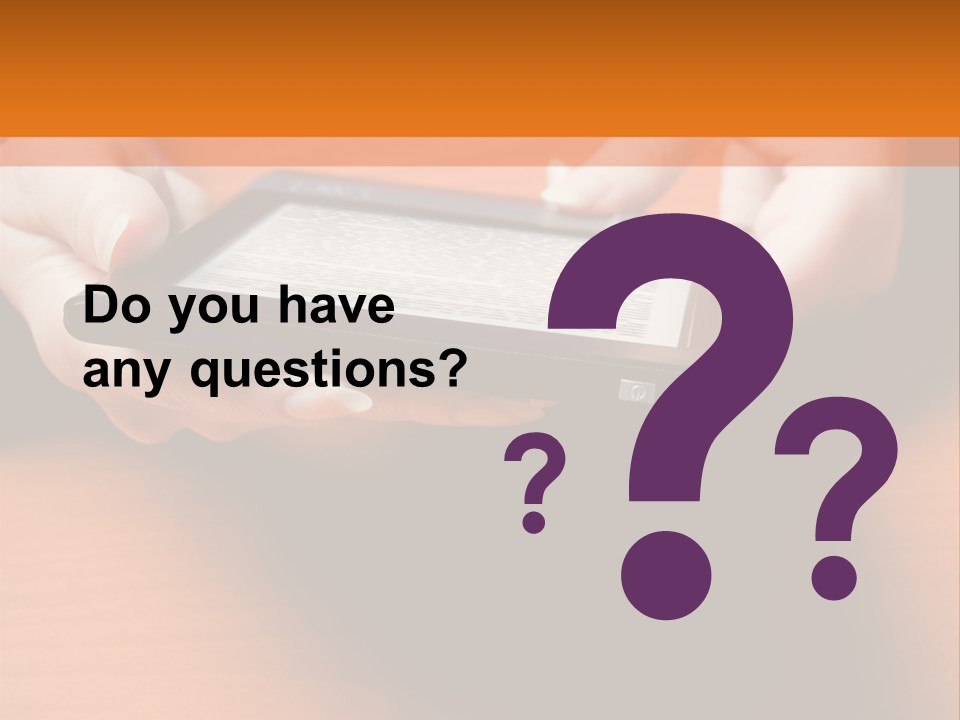 A Person Holding A Tablet On A Table PowerPoint Template