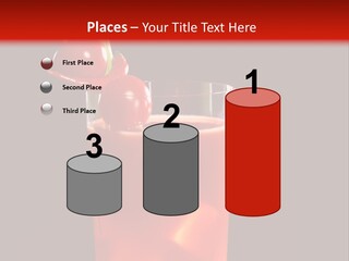 A Red Drink With Cherries In A Glass On A Black Background PowerPoint Template