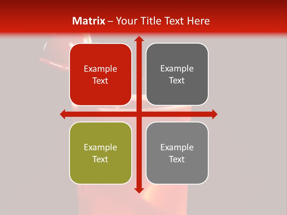 A Red Drink With Cherries In A Glass On A Black Background PowerPoint Template