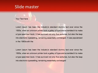 A Red Drink With Cherries In A Glass On A Black Background PowerPoint Template