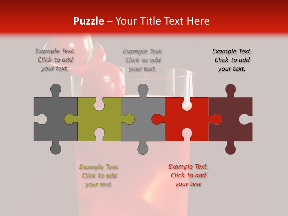 A Red Drink With Cherries In A Glass On A Black Background PowerPoint Template