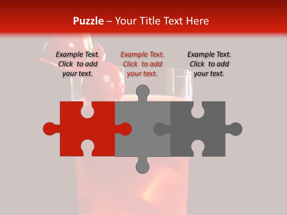 A Red Drink With Cherries In A Glass On A Black Background PowerPoint Template