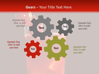 A Red Drink With Cherries In A Glass On A Black Background PowerPoint Template