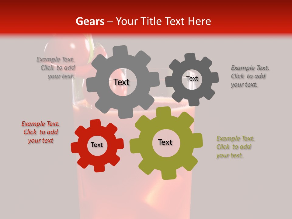 A Red Drink With Cherries In A Glass On A Black Background PowerPoint Template