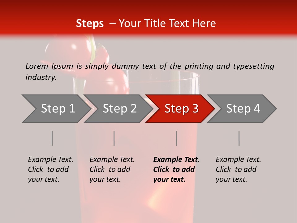 A Red Drink With Cherries In A Glass On A Black Background PowerPoint Template