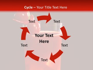 A Red Drink With Cherries In A Glass On A Black Background PowerPoint Template