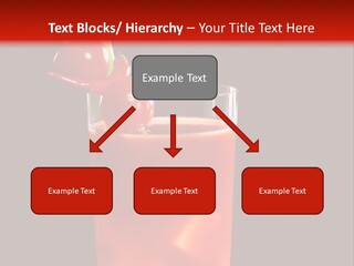 A Red Drink With Cherries In A Glass On A Black Background PowerPoint Template