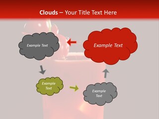 A Red Drink With Cherries In A Glass On A Black Background PowerPoint Template