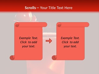 A Red Drink With Cherries In A Glass On A Black Background PowerPoint Template