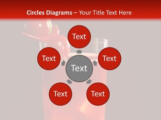 A Red Drink With Cherries In A Glass On A Black Background PowerPoint Template