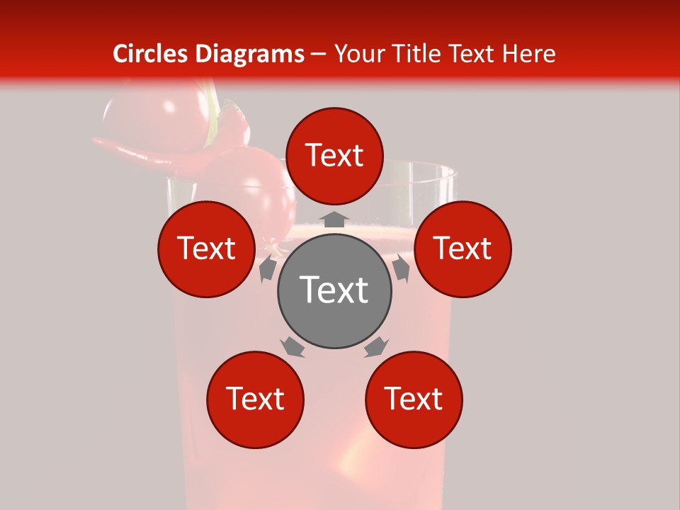 A Red Drink With Cherries In A Glass On A Black Background PowerPoint Template