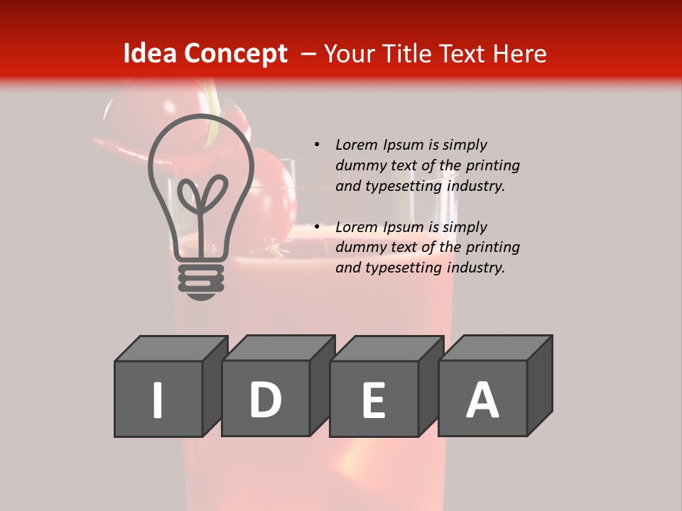 A Red Drink With Cherries In A Glass On A Black Background PowerPoint Template