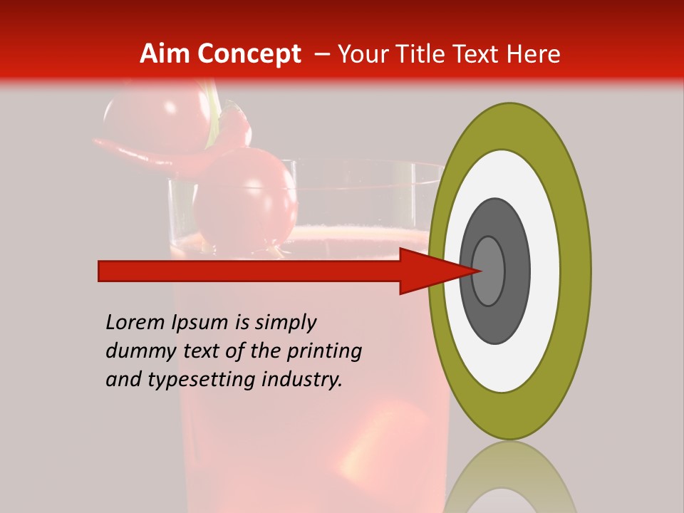 A Red Drink With Cherries In A Glass On A Black Background PowerPoint Template