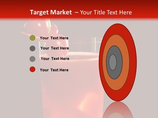 A Red Drink With Cherries In A Glass On A Black Background PowerPoint Template
