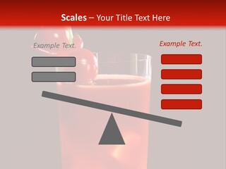 A Red Drink With Cherries In A Glass On A Black Background PowerPoint Template