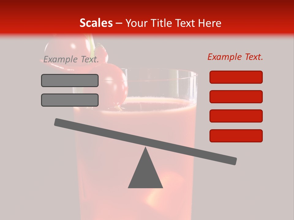 A Red Drink With Cherries In A Glass On A Black Background PowerPoint Template