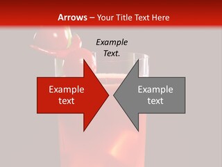 A Red Drink With Cherries In A Glass On A Black Background PowerPoint Template