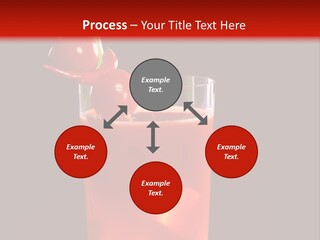 A Red Drink With Cherries In A Glass On A Black Background PowerPoint Template