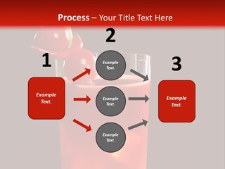 A Red Drink With Cherries In A Glass On A Black Background PowerPoint Template