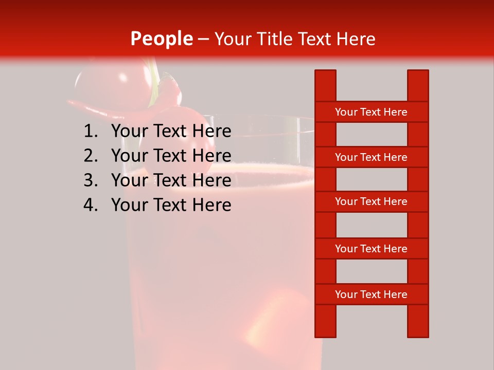 A Red Drink With Cherries In A Glass On A Black Background PowerPoint Template