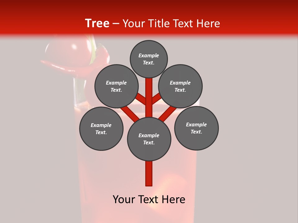 A Red Drink With Cherries In A Glass On A Black Background PowerPoint Template