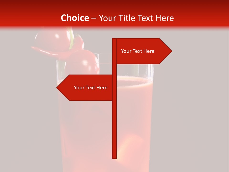 A Red Drink With Cherries In A Glass On A Black Background PowerPoint Template