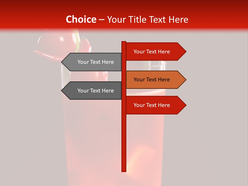 A Red Drink With Cherries In A Glass On A Black Background PowerPoint Template