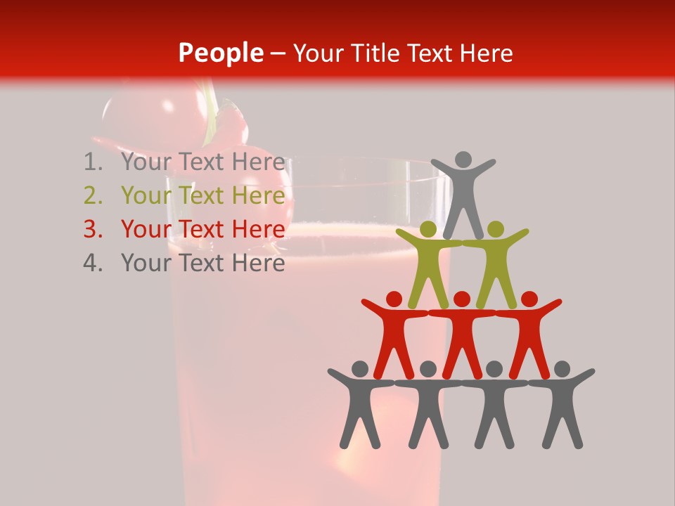 A Red Drink With Cherries In A Glass On A Black Background PowerPoint Template