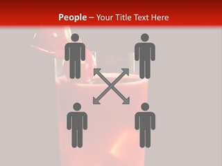 A Red Drink With Cherries In A Glass On A Black Background PowerPoint Template