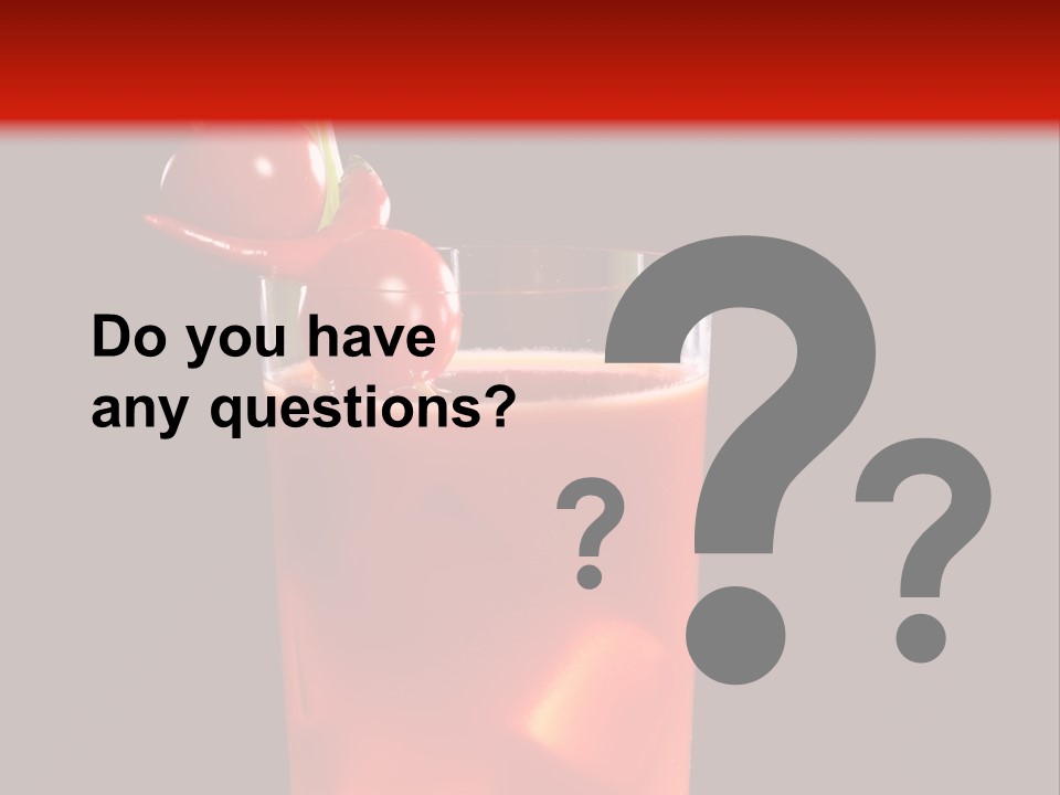 A Red Drink With Cherries In A Glass On A Black Background PowerPoint Template