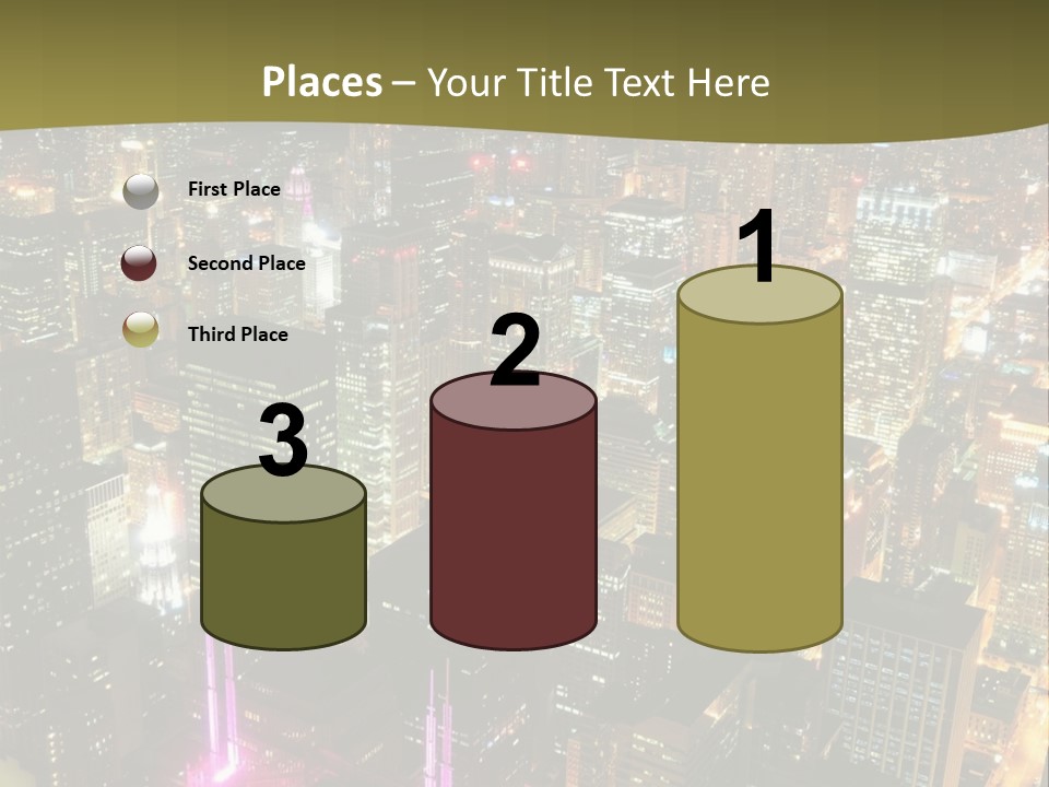 A City At Night With Lights On It PowerPoint Template