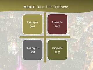 A City At Night With Lights On It PowerPoint Template