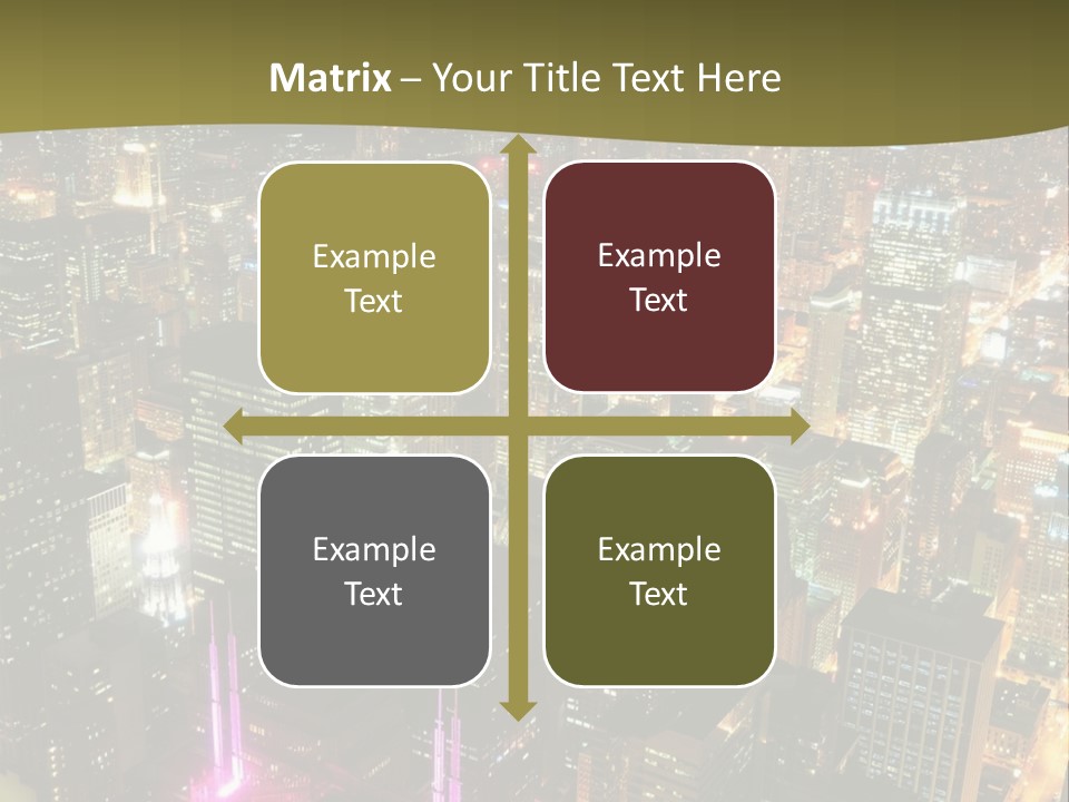 A City At Night With Lights On It PowerPoint Template