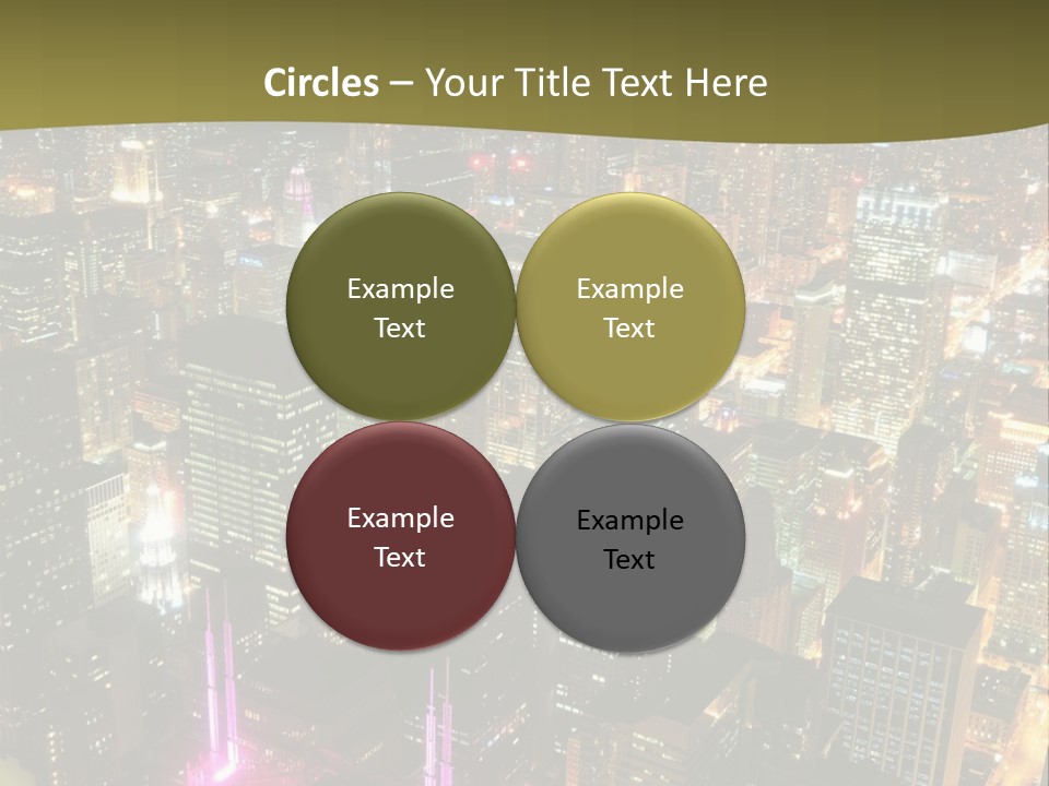 A City At Night With Lights On It PowerPoint Template