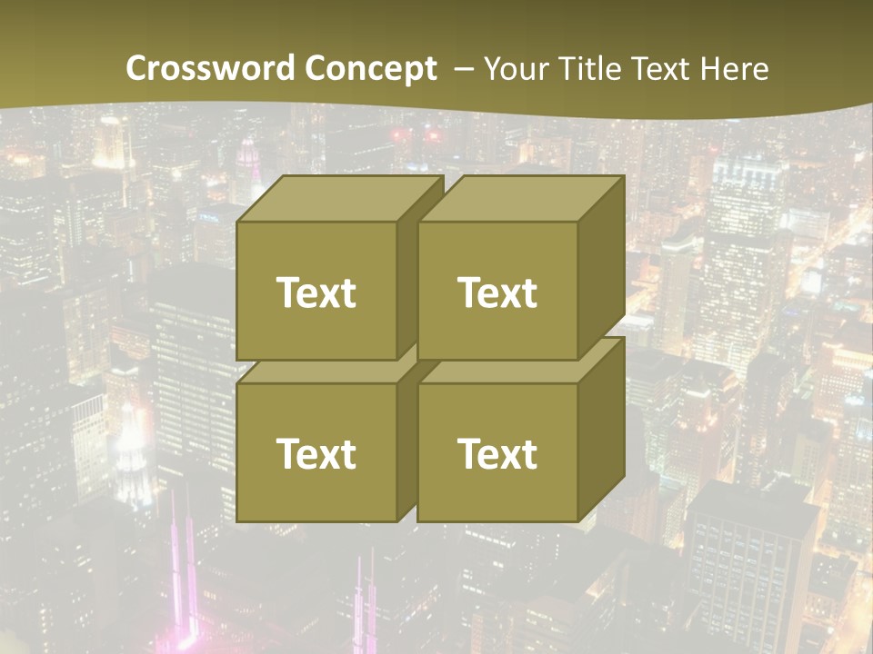A City At Night With Lights On It PowerPoint Template